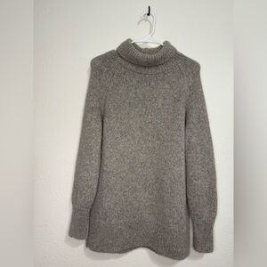 Babaton Heathered Gray Alpaca Turtleneck Sweater